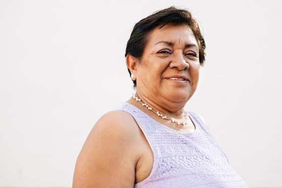 Woman smiling at camera